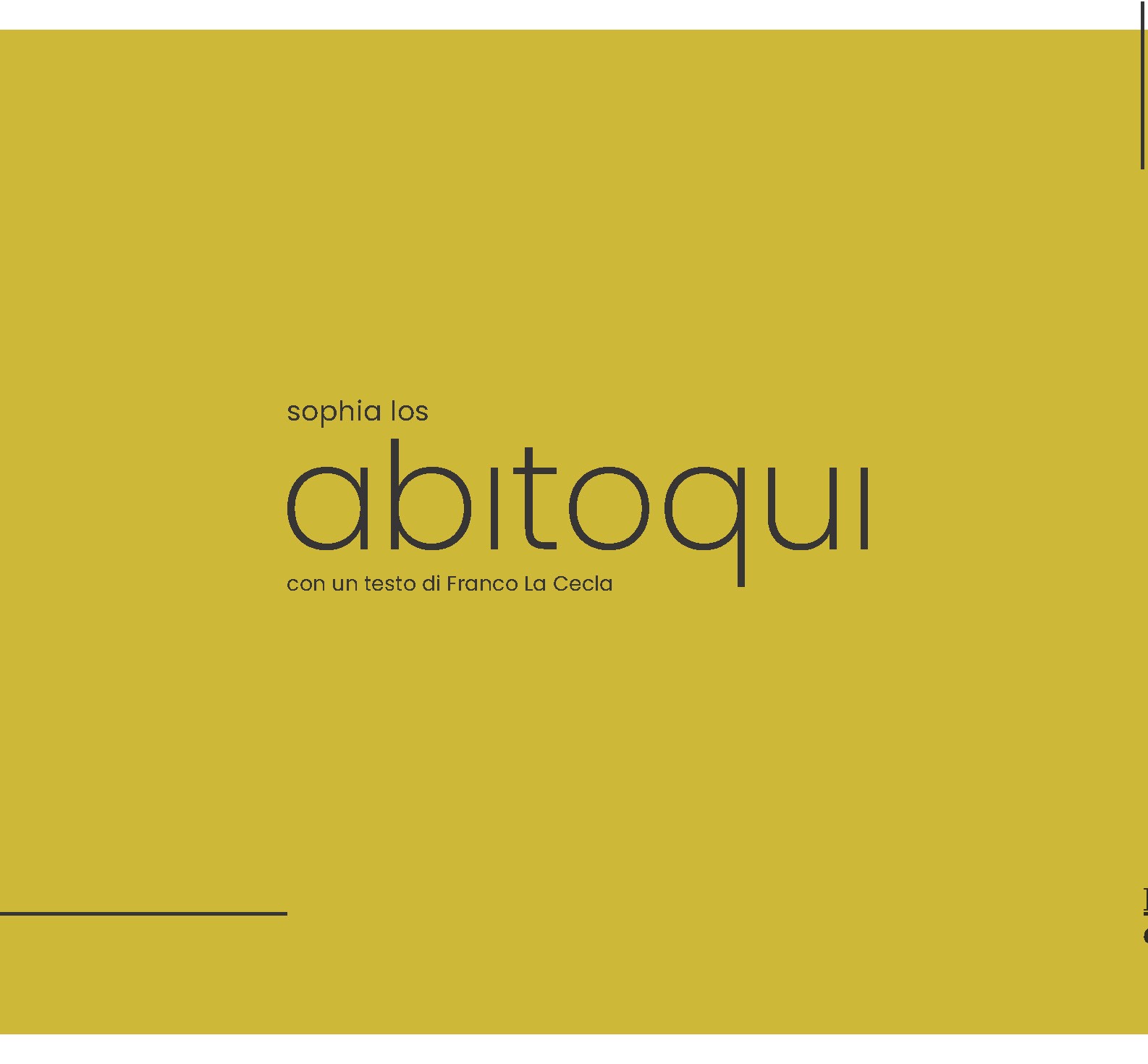 SOPHIA LOS presenta ABITO QUI (Biblion edizioni)